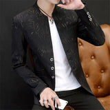 Men's Spring Autumn High Quality Fashions Suit  Casual Collar Trend Suits