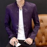 Men's Spring Autumn High Quality Fashions Suit  Casual Collar Trend Suits