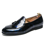 Classic Patent Leather Tassel Slip-On Men's Loafers Dress Shoes