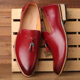 Luxury Tassel Leather Pointed Gradient Men's Dress Shoes