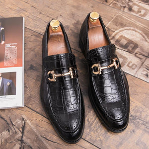 Men  Leather Formal Wedding Elegant Luxury Suit Party Pointed Toe Flats Dress Shoes