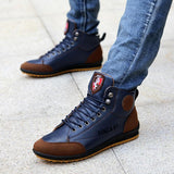 Men's Boots Hot Sale Spring Autumn Leather Lace-Up Ankle Boots