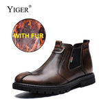 Men's Winter Warm With Fur Slip-on Ankle Boots