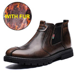 Men's Winter Warm With Fur Slip-on Ankle Boots